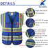 Reflective Safety Vest for Men Women, High Visibility Mesh Vest with 5 Pockets and Zipper Front, Meets ANSI/ISEA