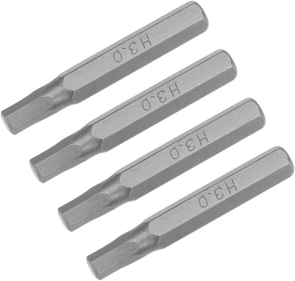 uxcell Hex Bits 4pcs, 5/32 Inch Hex Shank H3 Hexagon Screwdriver Bit Set, 28mm Length S2 Tools