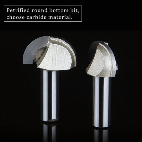 1/2-inch 7/8-inch 2-Flute, 2Pcs (1/2 7/8) Shank, Cutting Dia, Carbide Tipped Groove Round Nose Core Box Router Bit, x