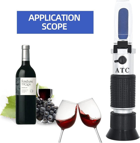 VGVGV 3 1 RHW-25 0-25% 0-40% 0.22 Brix Refractometer, in Grape & Alcohol Refractometer ATC Vol Brix Wine Refractometer