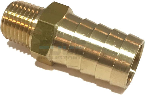 5/8" Hose ID to 1/4" Male NPT MNPT Straight Brass Fitting - Fuel/AIR/Water/Oil/Gas/WOG (Qty 1)