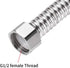uxcell Corrugated Stainless Steel Flexible Water Line | 11.8inch Long G1/2 Female Threaded Connector with Washer, 4pcs