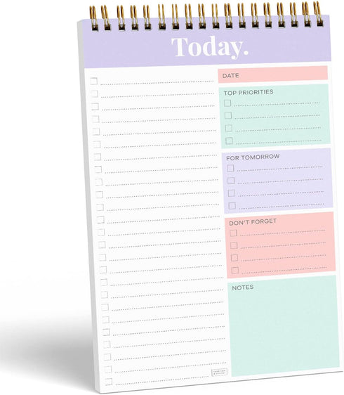 S&O Daily Planner Notepad for Productivity, 52 Page Undated To Do List Organizer - MAUVE