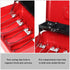 Jssmst Large Locking Cash Box with Money Tray, Metal Money Box with Combination Lock, Cash Safe with Security Cable, Red
