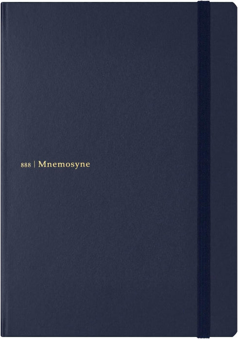 Maruman MNEMOSYNE Journal Notebook, 8.5 x 6.02 Inches (A5), Hard Cover with Elastic Band, 120 Sheets/240 Pages, Navy