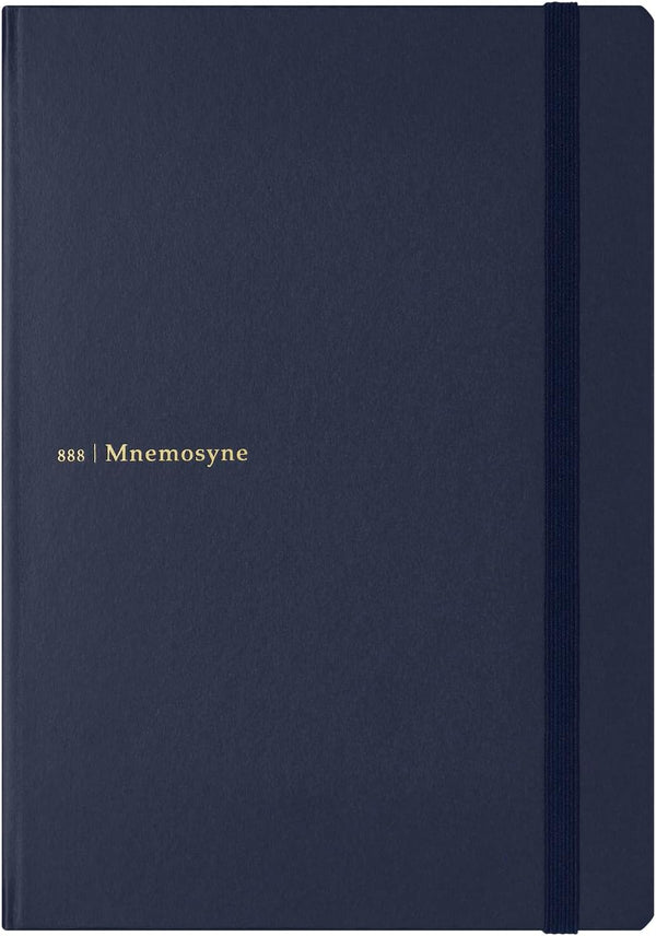 Maruman MNEMOSYNE Journal Notebook, 8.5 x 6.02 Inches (A5), Hard Cover with Elastic Band, 120 Sheets/240 Pages, Navy