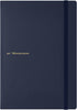Maruman MNEMOSYNE Journal Notebook, 8.5 x 6.02 Inches (A5), Hard Cover with Elastic Band, 120 Sheets/240 Pages, Navy