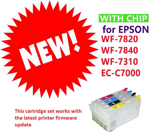 INKXPRO Remanufactured Empty Cartridges for Epson 812XL 812 XL with Single-use Chip for Workforce Pro Printers