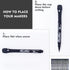 Volcanics Magnetic Dry Erase Markers with Eraser, Low Odor Fine Tip Whiteboard Pens Pack of 12, Black