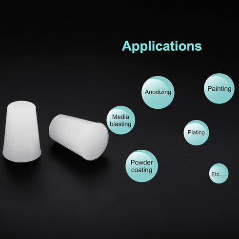 MECCANIXITY Silicone Rubber Tapered Plug 14mm to 19mm Solid White for Powder Coating, Painting, Laboratory Use