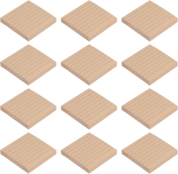 PATIKIL 3 x 3 Inch Lined Sticky Notes, 12 Pads/Pack, 960 Sheets Adhesive Memo Post for Home Office