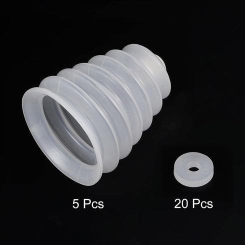 uxcell 5 Pcs Rubber Drill Dust Cover Collector for Electric Hammer Impact Drill Accessories, White