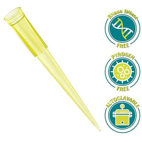 OIIKI 200ul Pipette Tips, 1000pcs Clear Yellow Universal Liquid Pipettor Tips, DNase/RNase Free Disposable for