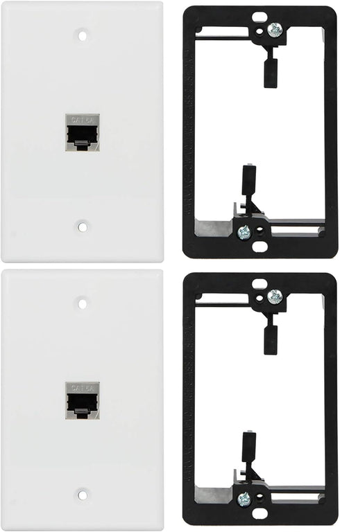 Wi4you Cat6 Wall Plate 1 Port 1 Gang RJ45 Keystone Wall Plate with