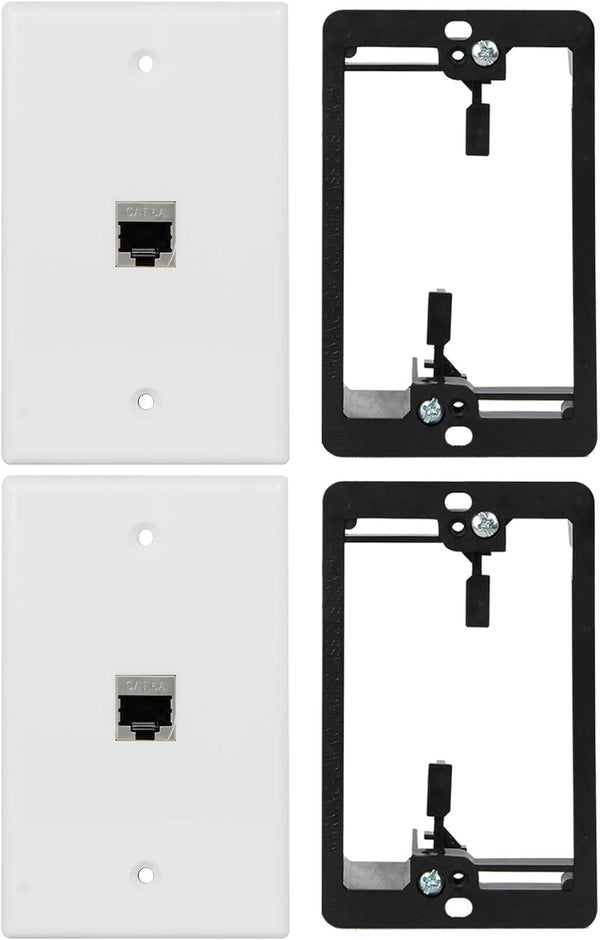 Wi4you Cat6 Wall Plate 1 Port 1 Gang RJ45 Keystone Wall Plate with
