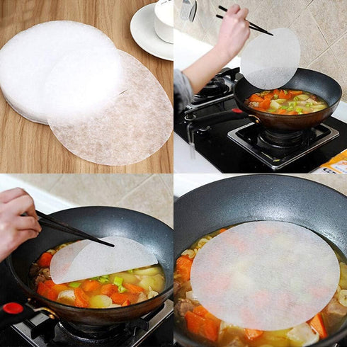 36 Sheets Kitchen Food Oil Absorption Paper - Food Grade Health Oil Blotting Sheets Round 7.87"