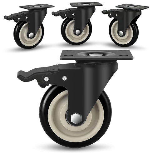 UBZOPWA 4 Inch Caster Wheels, Set of 4 Heavy Duty, Large Industrial Plate