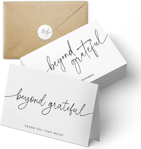 Beyond Grateful Thank You Cards | Bulk Pack of 100 with Kraft