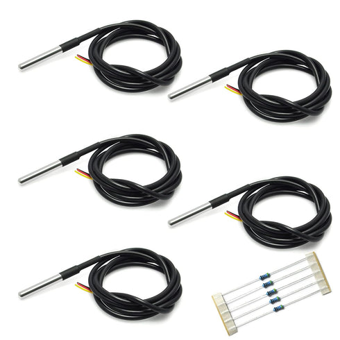 Gikfun 5PCS 1M DS18B20 Waterproof Temperature Sensor for Arduino EK1083