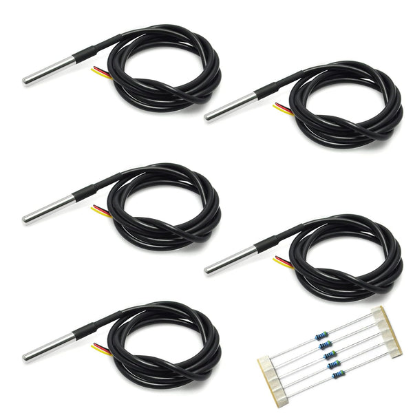Gikfun 5PCS 1M DS18B20 Waterproof Temperature Sensor for Arduino EK1083