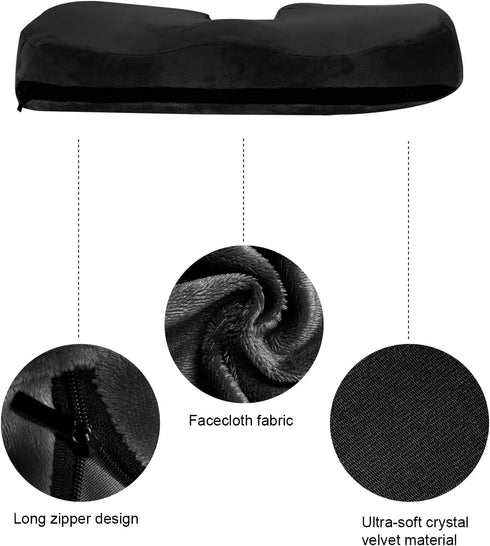 Memory Foam Cushion Cases,Soft Coral Velvet Fabric,Washable, Machine Washable Replacement Cover Compatible