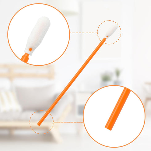 Wellgler's 200pcs Foam Cleaning Swabs, Multi-Purpose Cleanroom Foam Tip Cleaning Swab Kit (Orange)