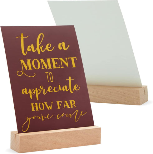 Paper Junkie 20 Pack Daily Motivational Quotes for Desk, Inspirational Desk Supplies with Wooden Stand for Office, 5 x
