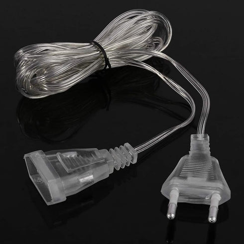 Tiosen Indoor Outdoor Extension Cord, White Transparent Cable Light Extender Wire, String Lights Power Plug Accessory
