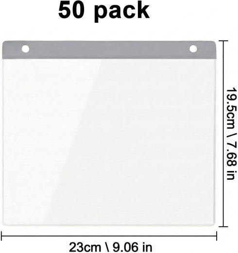 Paidiem 50 Pack Race Bib Display Vinyl Protector Sheets, Medals Hanger Display, Clear Running Race Bib Holder Sleeves