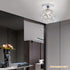 Zevnico Closet Silver Mini Chandelier Light Fixture, Crystal Ceiling Light, Semi Flush Mount Hallway Lights, Small