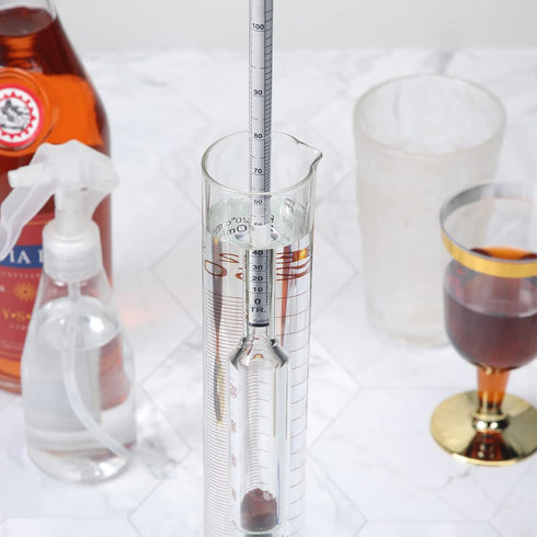 3 Pcs Glass Hydrometer Alcoholmeter 0-200 Proof, Digital for Distilling Moonshine Liquor