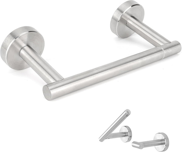 Brushed Nickel Toilet Paper Holder, Wall Mount for SUS 304 Stainless Steel, Double Post Pivoting Roll Holder for