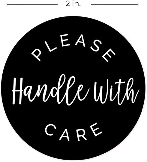 Please Handle with Care Label, 500 Small Business Shipping Stickers, 2" Order Package Envelope Seals, Made in The USA