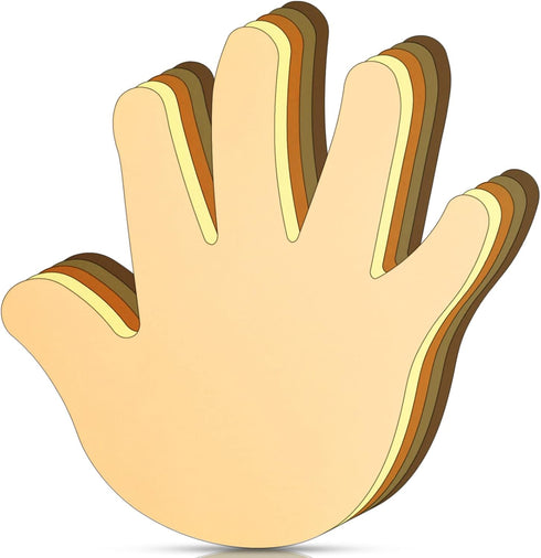 Multicultural Hand Cut Outs, Skin Tone Handprint Accents Paper Cutouts for Classroom Decoration, 50 Pieces
