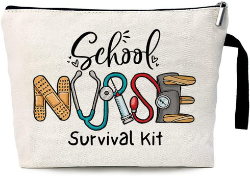 School Nurse Survival Kit Cosmetic Bag, School Nurse Practitioner Supplies, Gifts for School Nurse Practitioners