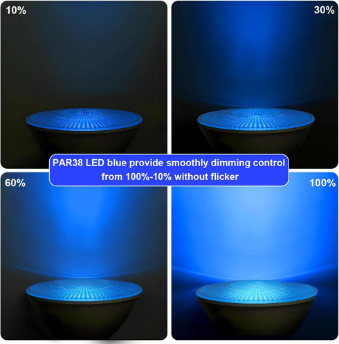 PAR38 Bulbs 2 Pack 700LM PAR38 Bulbs Dimmable 15W, 100W, 38 120V, E26 Outdoor Flood Light Blue, Blue Equivalent No