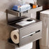 No Drill Toilet Paper Holder with Phone Shelf,Tissue Holder for Bathroom RVHome,Guest Toilet,Wall Mounted Toilet Paper