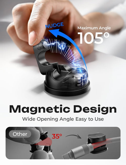 LISEN 6-Pack 360Rotating Rotatable Cord Holder for Nightstand, Magnetic Clips, No-Residue Strong Adhesive Cord