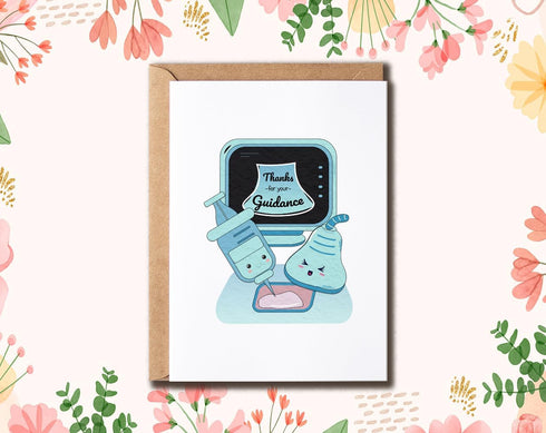 MHSDesigns Cute Thanks Card - Ultrasonographer Lovely Card - Imaging Technologist Card - Medical Thanks Card - Thanks