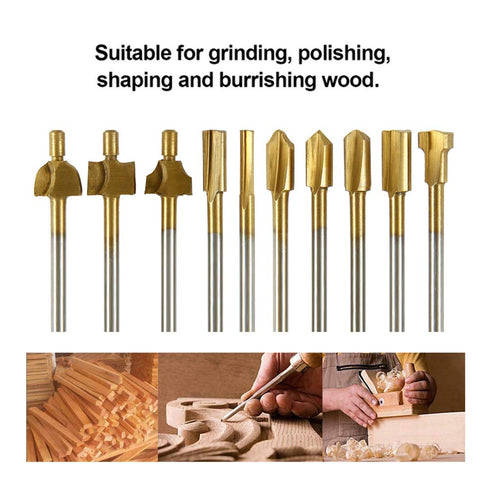 HSS Router Carbide Engraving Bits, 1/8"(3mm) Shank Router Bit Set for DIY Woodworking and Carving