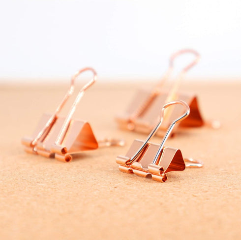 Binder Clips Paper Clamps, Assorted Sizes Set for Office, School, and Home Supplies (Rose Gold)