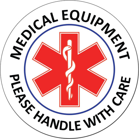 line 24 4 (2-Pack) Medical Equipment Warning Signs - Medical Alert Stickers Reflective Decals Durable Safety Labels