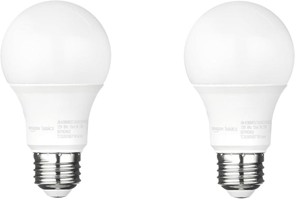 Amazon Basics A19 Dusk to Dawn Sensor LED Light Bulb, 60W Equivalent,