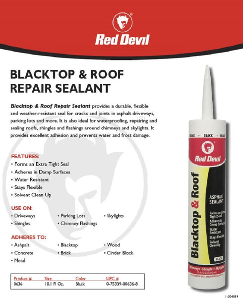 Red Devil 0636 Blacktop and Roof Repair Sealant, Pack of 1, Black by Red Devil