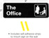Excello Global Products The Office Sign - Easy to Mount Informative Plastic Sign with Symbols, 9"x3" Sign 2-Pack