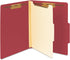 Smead Classification Folder, Letter Size, 2/5 Right of Center, 1 Divider, Red, 10 Per Box