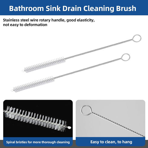 Flexible Drain Brush, 73 Inch Long Double Ended Hose Pipe Cleaners with 4 Pack 8 Inch Straw Cleaner Brush