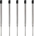 HeTaoCat Black Ink Refill Pack of 5, Replaceable Ballpoint Pen Refills, Medium Point Metal Refill (Black)