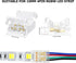 LightingWill 4Pin 10mm, 10 4 5050 RGB LED Connectors PCS Strip to Wire Connector Transparent Solderless, LED Tape Light