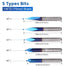 LUNYEE Triangular CNC Router Bits Set, 1/8" Shank Engraving Carving V-Bit with Nano Blue Coating Bits for Acrylic Wood MDF Aluminum Lettering Sign Making (20/30/45/60/90deg*0.1)